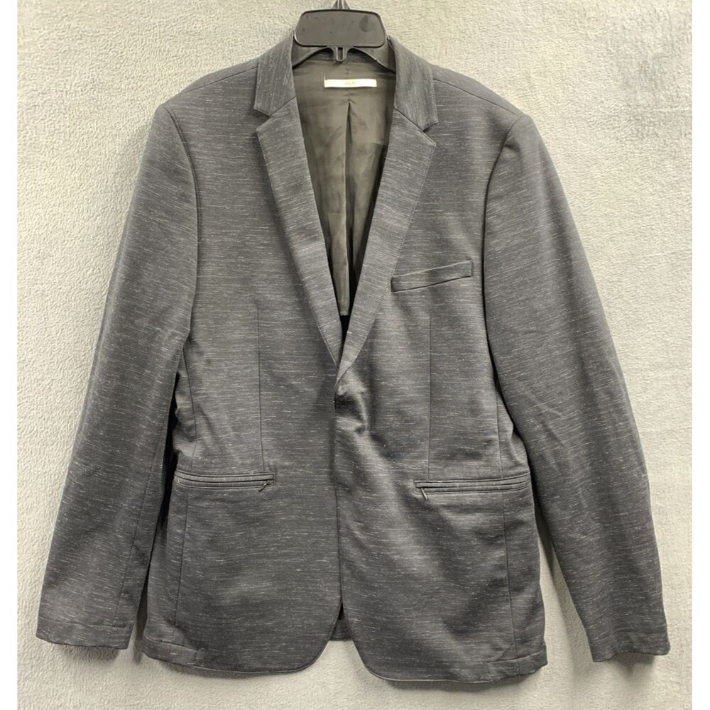 CALVIN KLEIN Mens Sport Coat Blazer Jacket Black SLIM FIT 2 Button Suit Medium - Picture 2 of 16